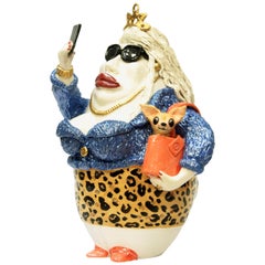 Selfie Lady, Centro de mesa decorativo de diseño hecho a mano Italia 2020, Hecho a mano