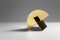 Selfish Table Mirror Large Polished Brass by decarvalho atelier