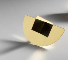 Selfish Table Mirror Small Polished Brass by decarvalho atelier