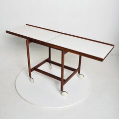 Selig Bar Service Tiered Trolley Rolling Cart in Walnut & Formica Denmark, 1960s