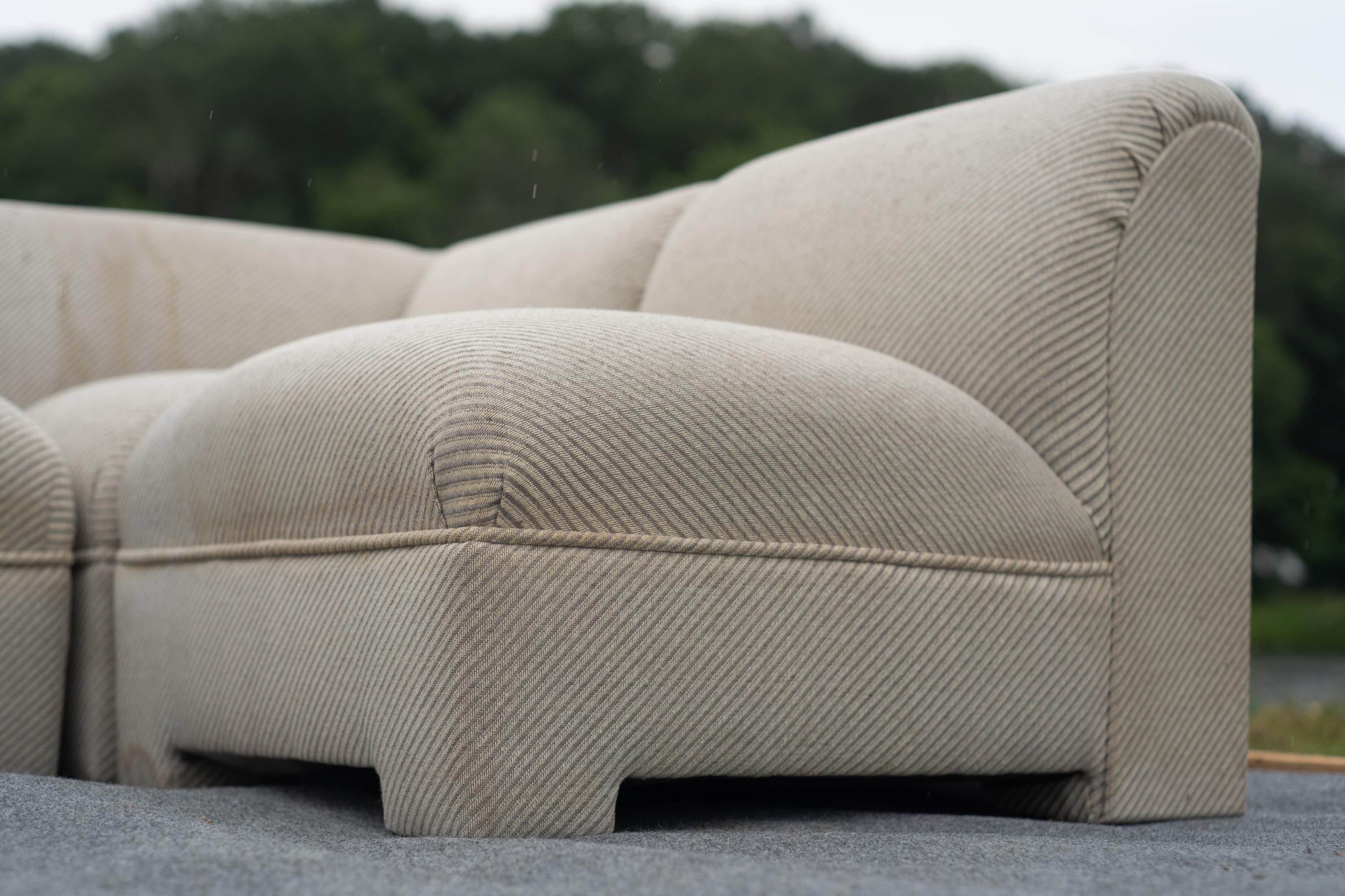 Selig Large 7-Piece Sectional or Modular Parsons Sofa Set, Mid-Century Modern For Sale 6