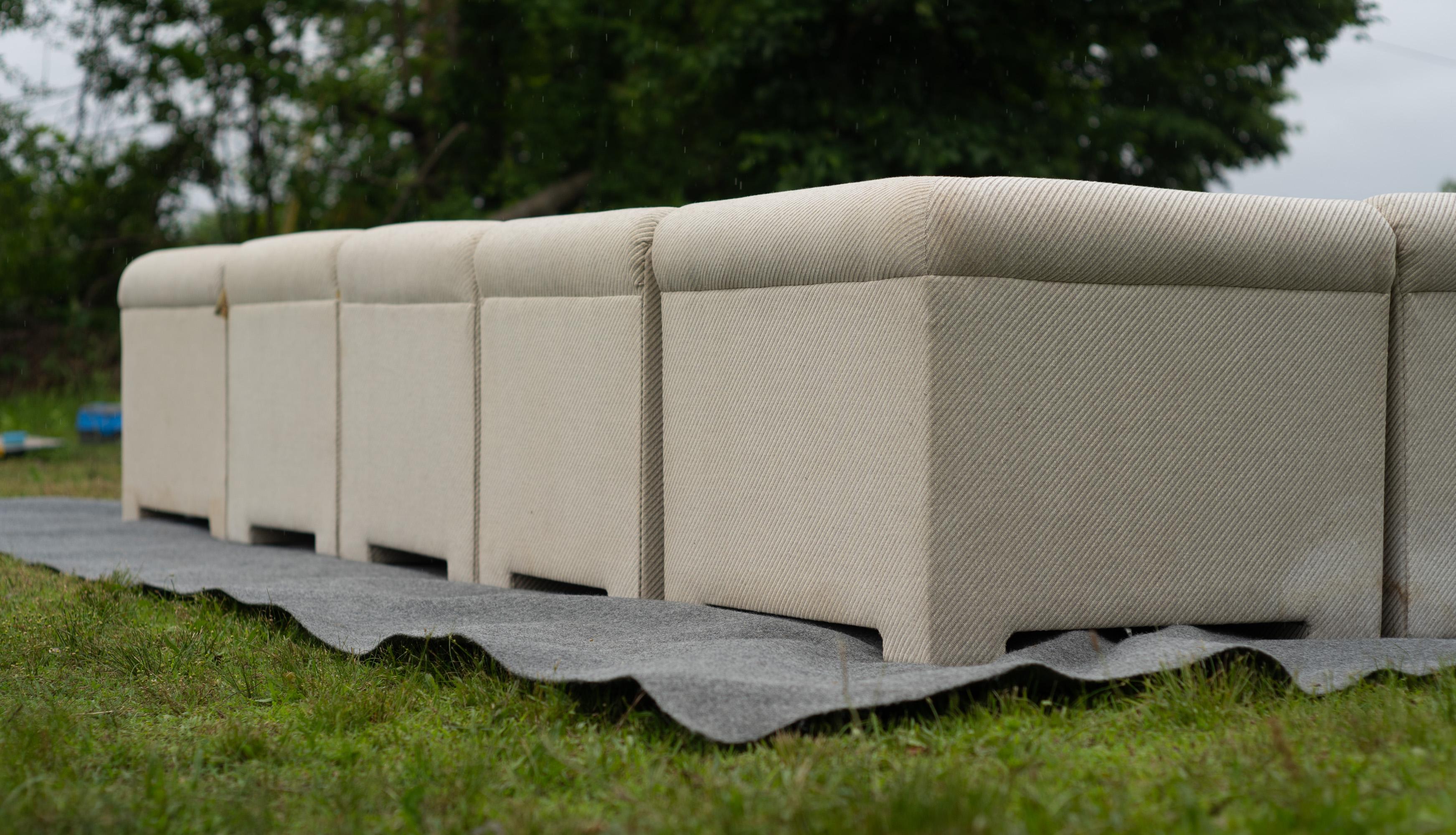 Selig Large 7-Piece Sectional or Modular Parsons Sofa Set, Mid-Century Modern For Sale 10