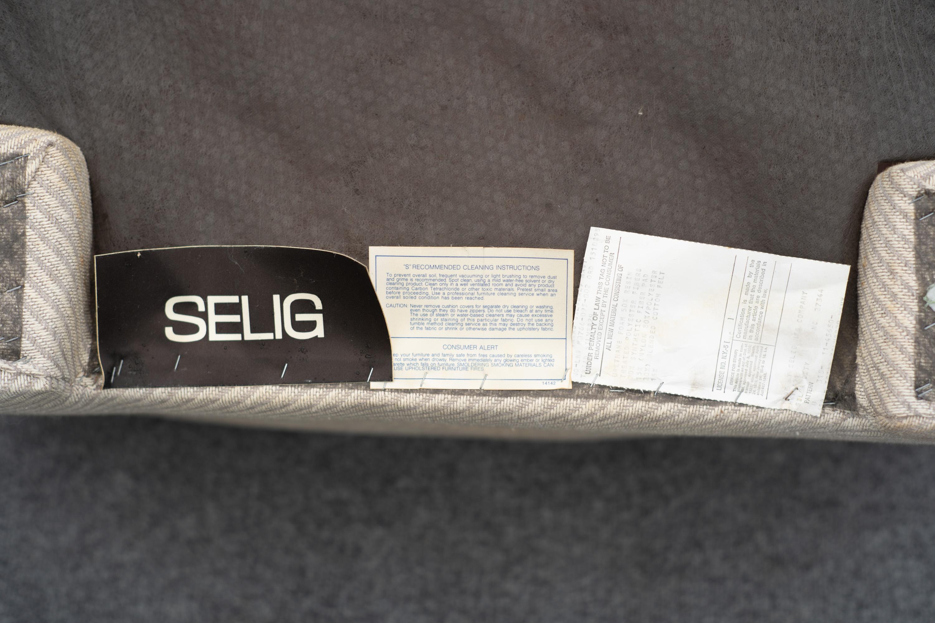 Selig Large 7-Piece Sectional or Modular Parsons Sofa Set, Mid-Century Modern For Sale 11