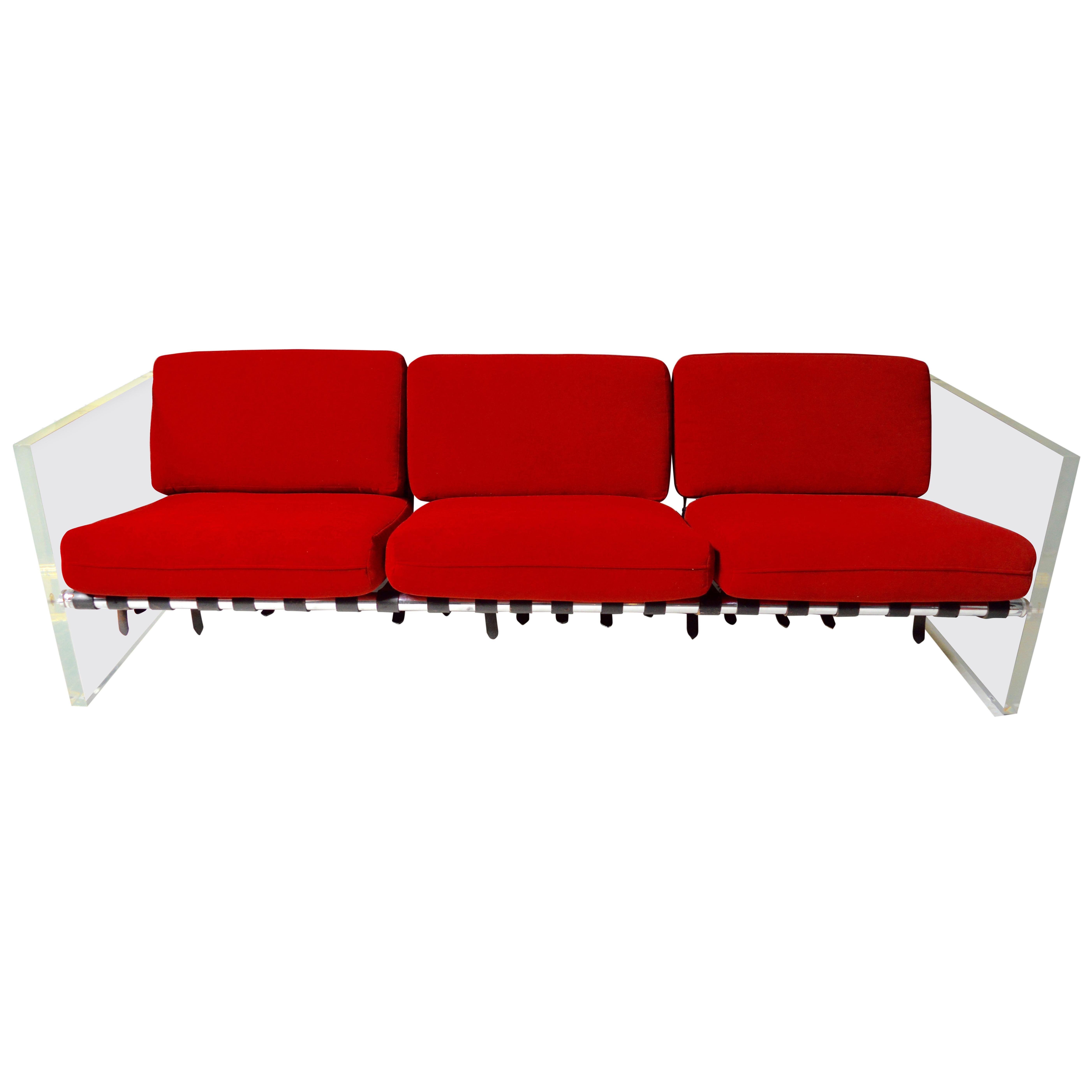 Selig Lucite Sofa, 1970s USA For Sale