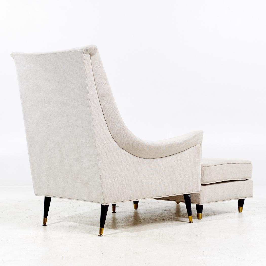 Américain Selig Mid Century Lounge Chair and Ottoman (chaise longue et pouf) en vente