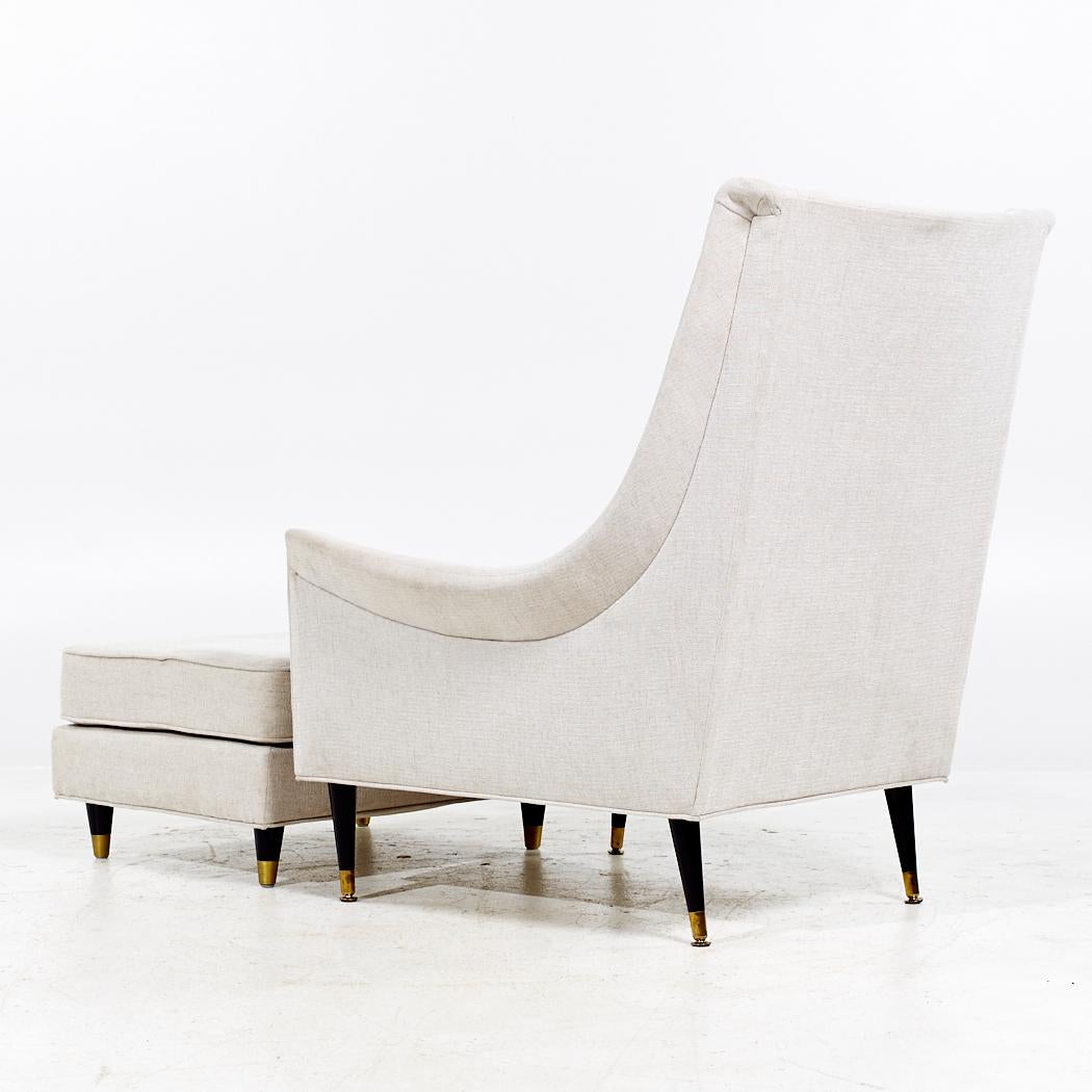 Fin du 20e siècle Selig Mid Century Lounge Chair and Ottoman (chaise longue et pouf) en vente