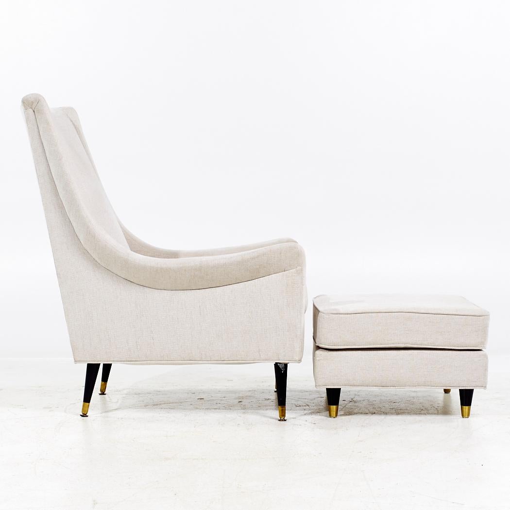 Métal Selig Mid Century Lounge Chair and Ottoman (chaise longue et pouf) en vente
