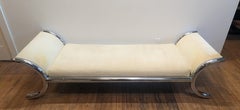 Selig Mid Century Modern Chrome Bench Chaise Day Bed