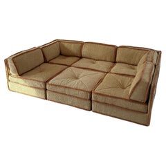 Selig Playpen Modular Sofa, 1970s, Newly Upholstered, Unique Design