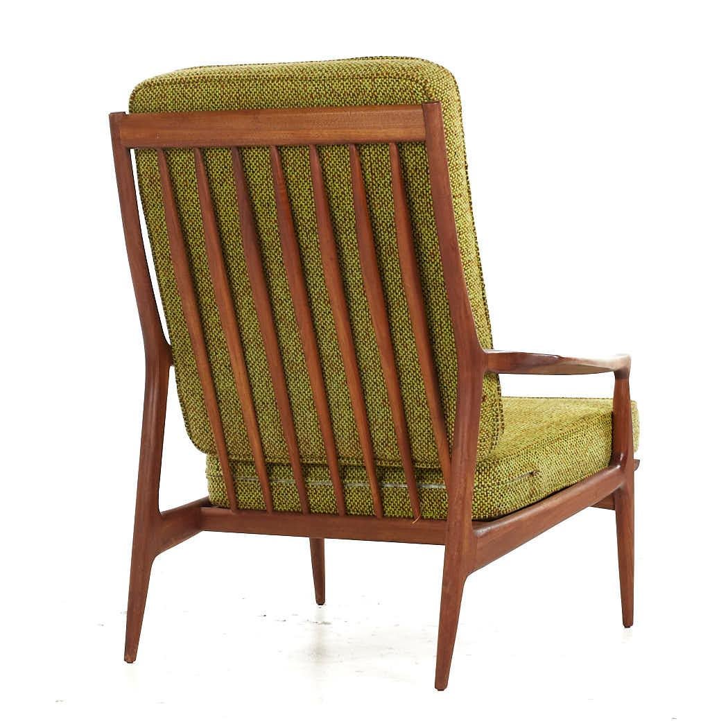 American Selig Style Mid Century Walnut Lounge Chair For Sale