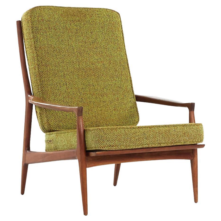 Selig Style Mid Century Walnut Lounge Chair For Sale