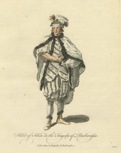 Selim in the Tragedy of Barbarossa, Georgian Stage Costume, Jefferys Print, 1757