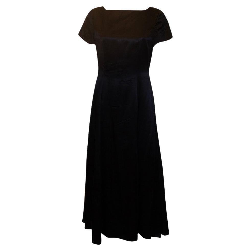 Selina Blow Navy Silk Dress en vente