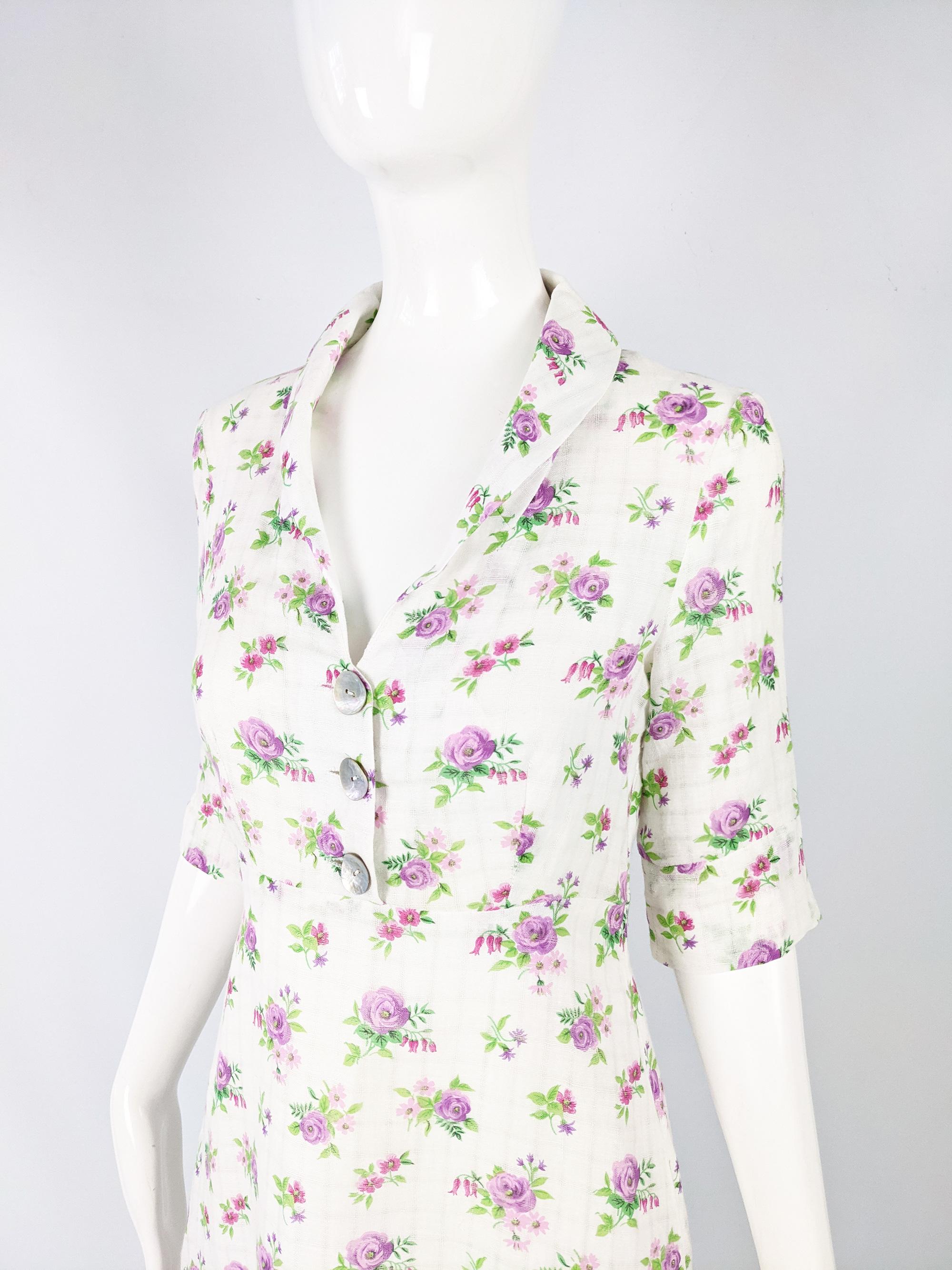 1940s floral tea dress