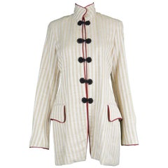 Selina Blow Vintage Vertical Stripe Linen Asian Inspired Longline ...