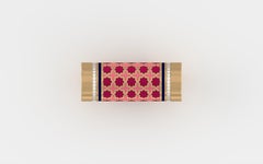 SOHNAA 18Kt Gold Diamond Enamel Miraas Selina Horizontal Barrel Ring