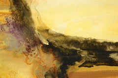 "Aurora III" , Contemporary Yellow Earthtone Abstract