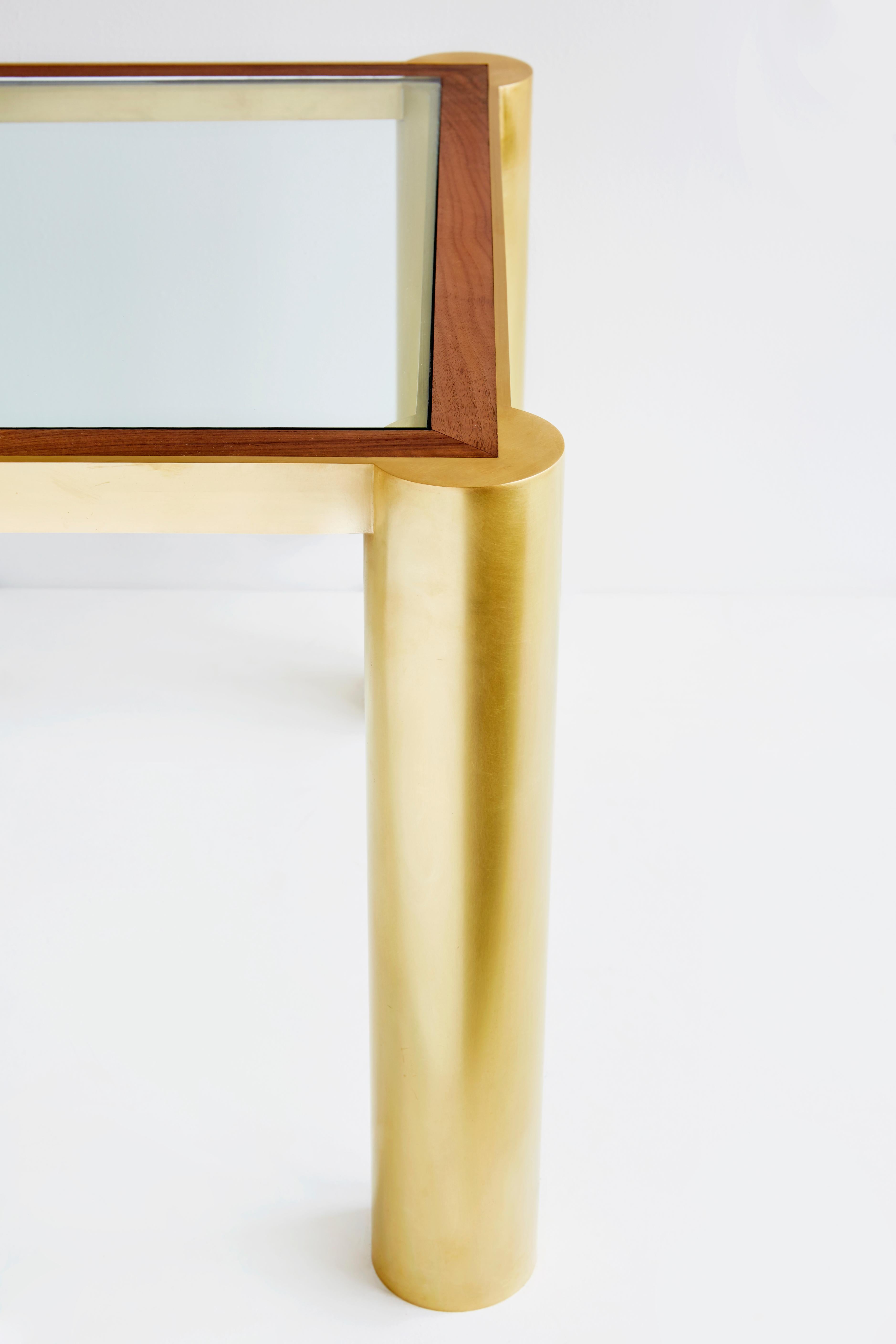 Modern Seline Table in Walnut and Brass by Cam Crockford
