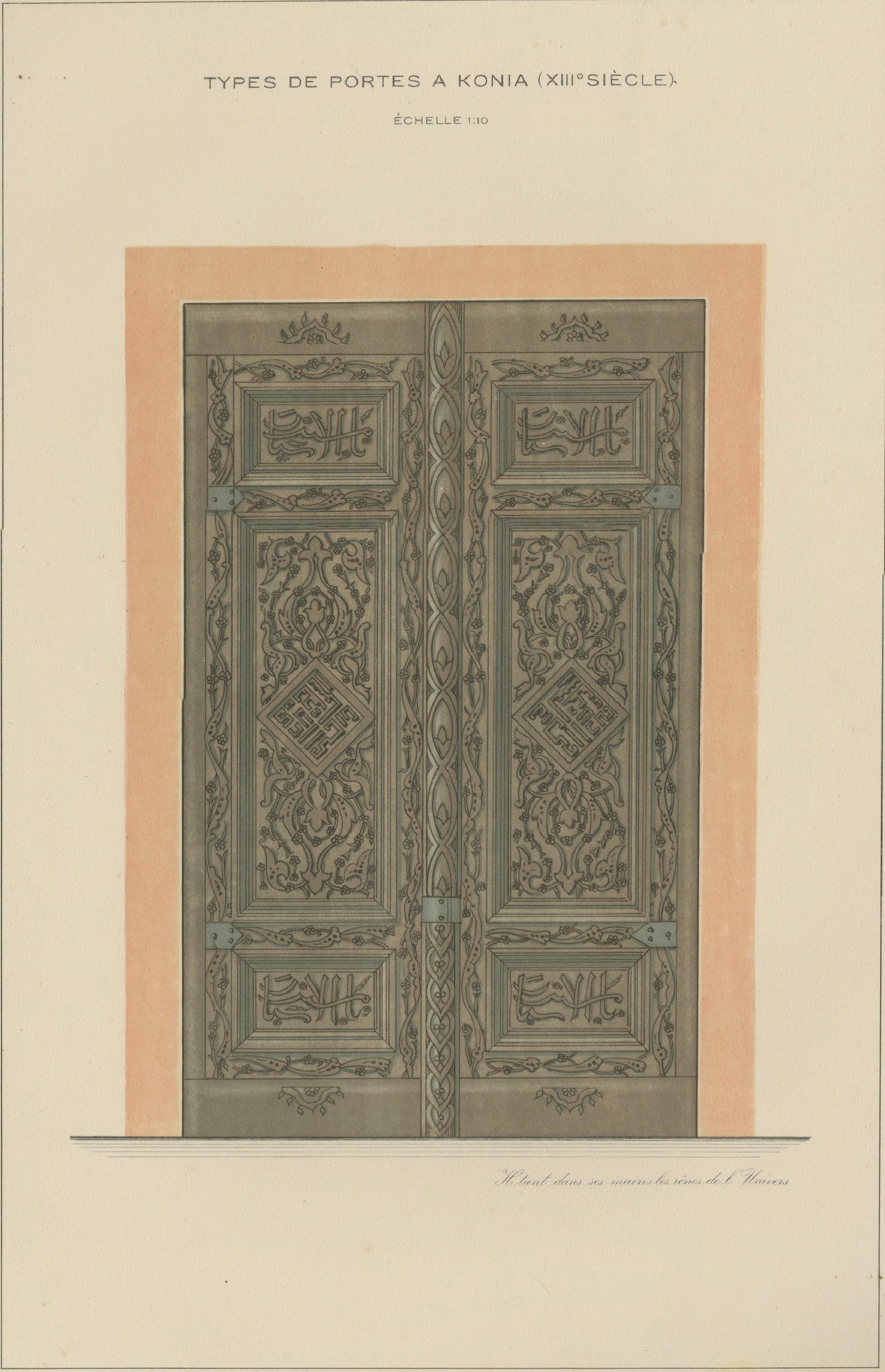 Seljuk Carved Wooden Door from Konya, Islamic Architecture, Raymond 1924