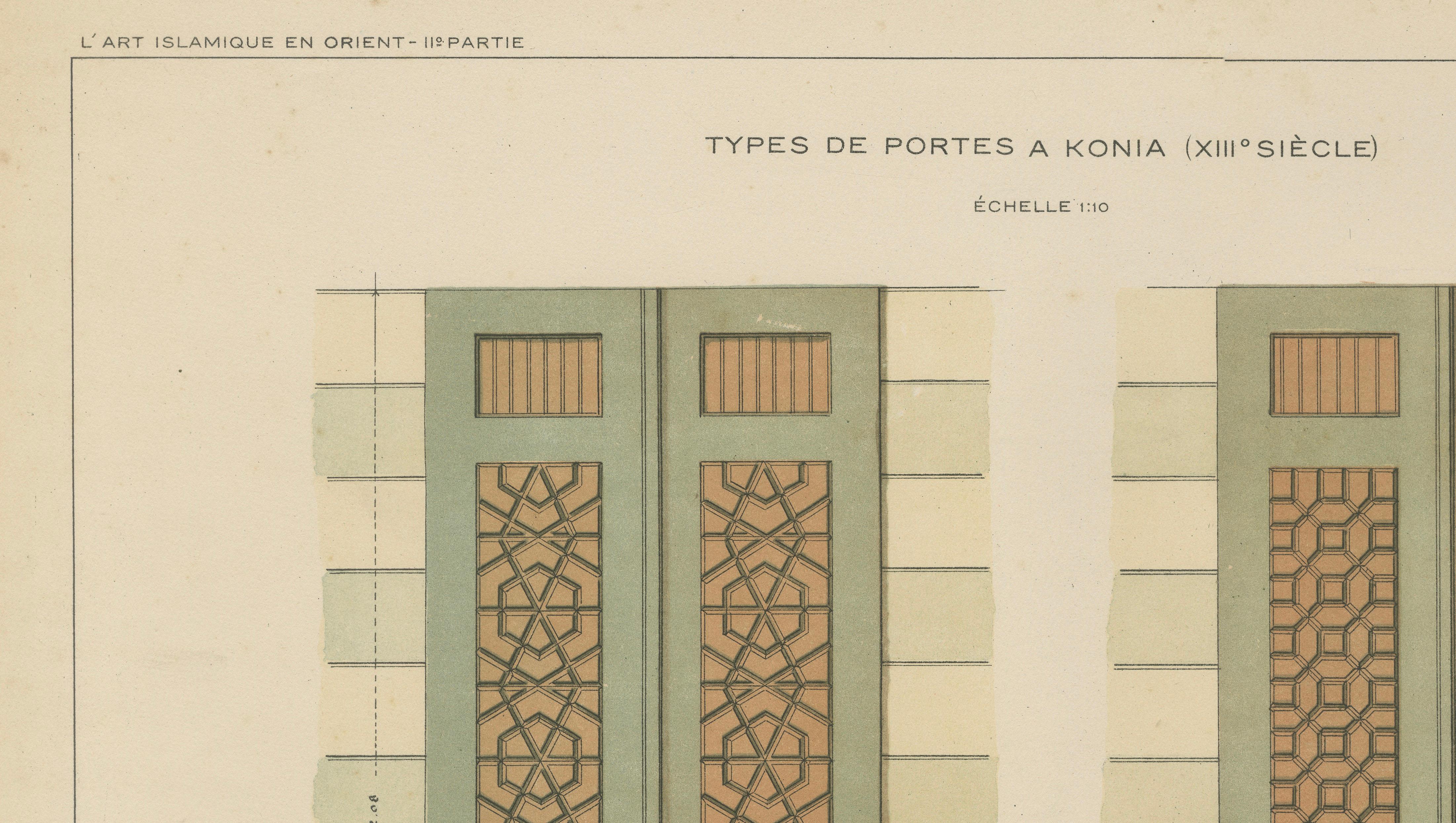 Seljuk Geometric Door Designs of Konya, Islamic Architecture, Raymond 1924