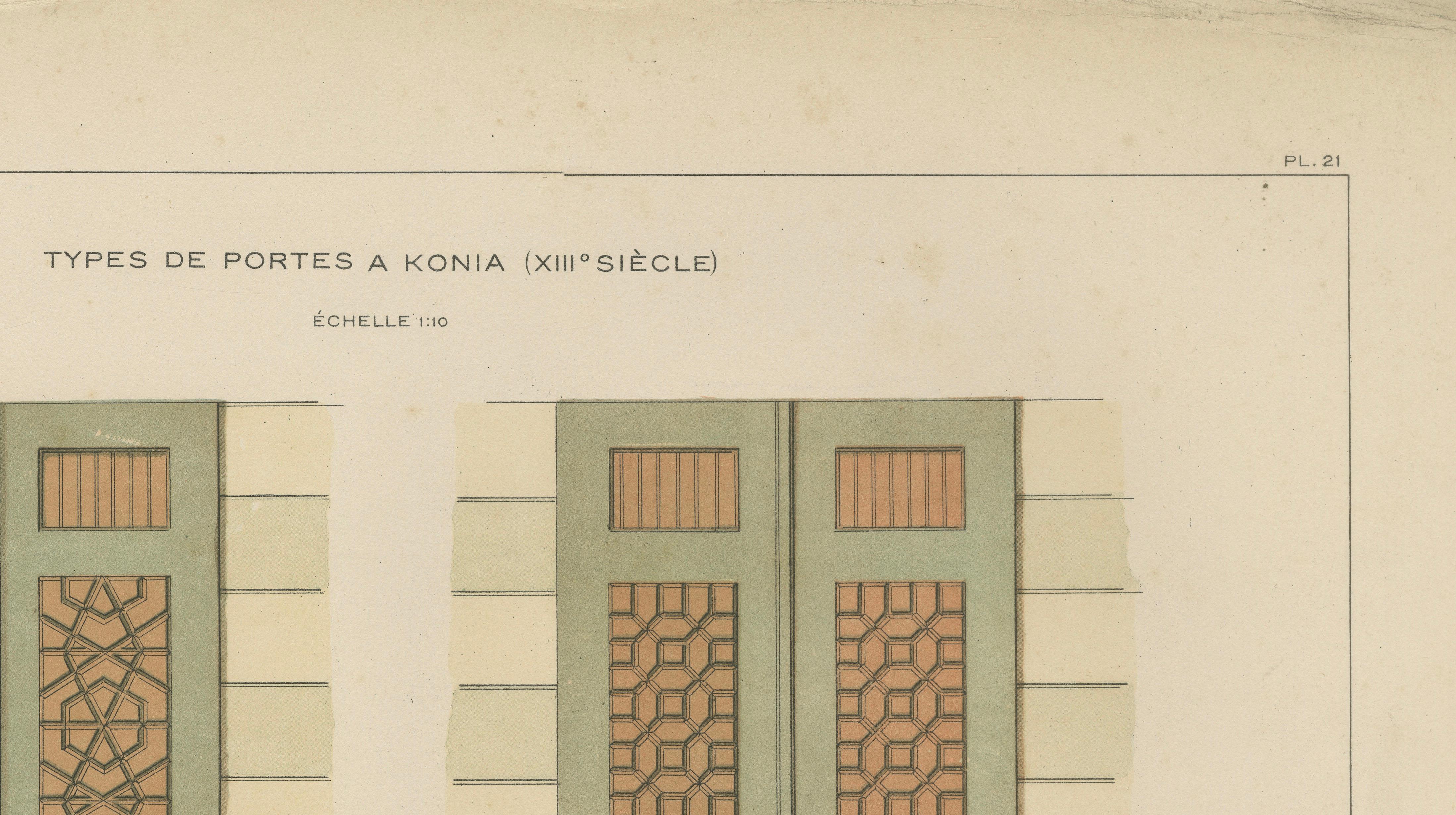 Seljuk Geometric Door Designs of Konya, Islamic Architecture, Raymond 1924