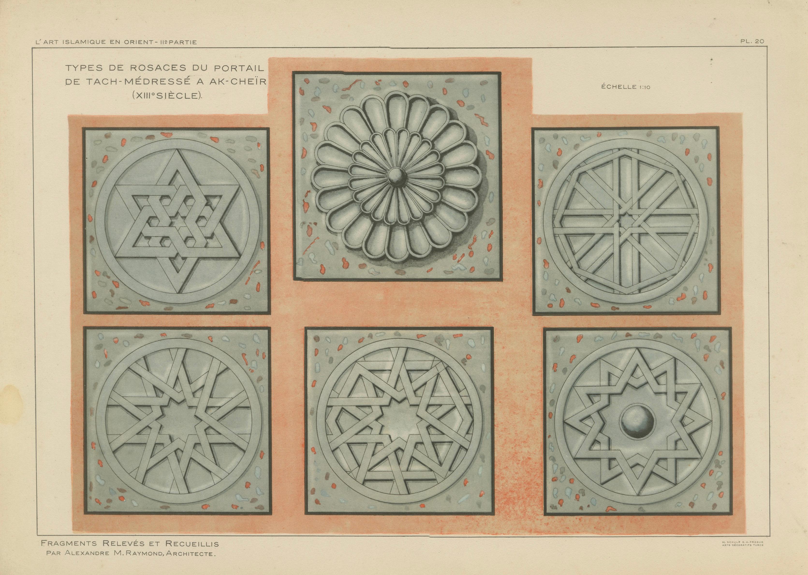 Seljuk Rosette Designs from Akşehir Mosque Portal, Raymond, c. 1924