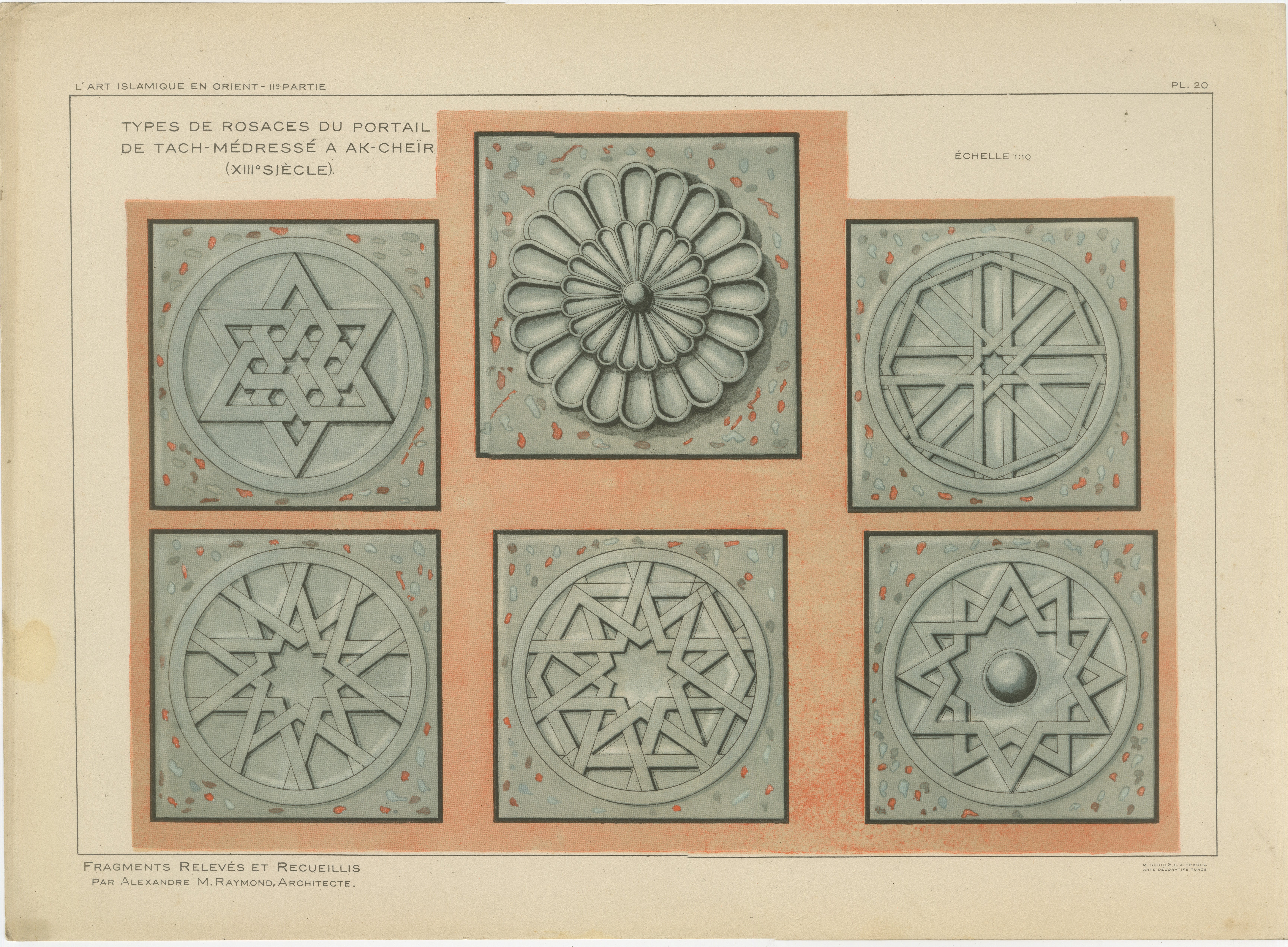 Seljuk Rosette Designs from Akşehir Mosque Portal, Raymond, c. 1924