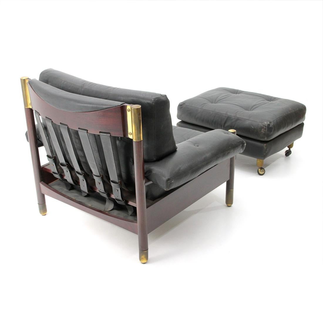 Italian ‘Sella’ armchair with ottoman by Carlo de Carli for Sormani, 1960s