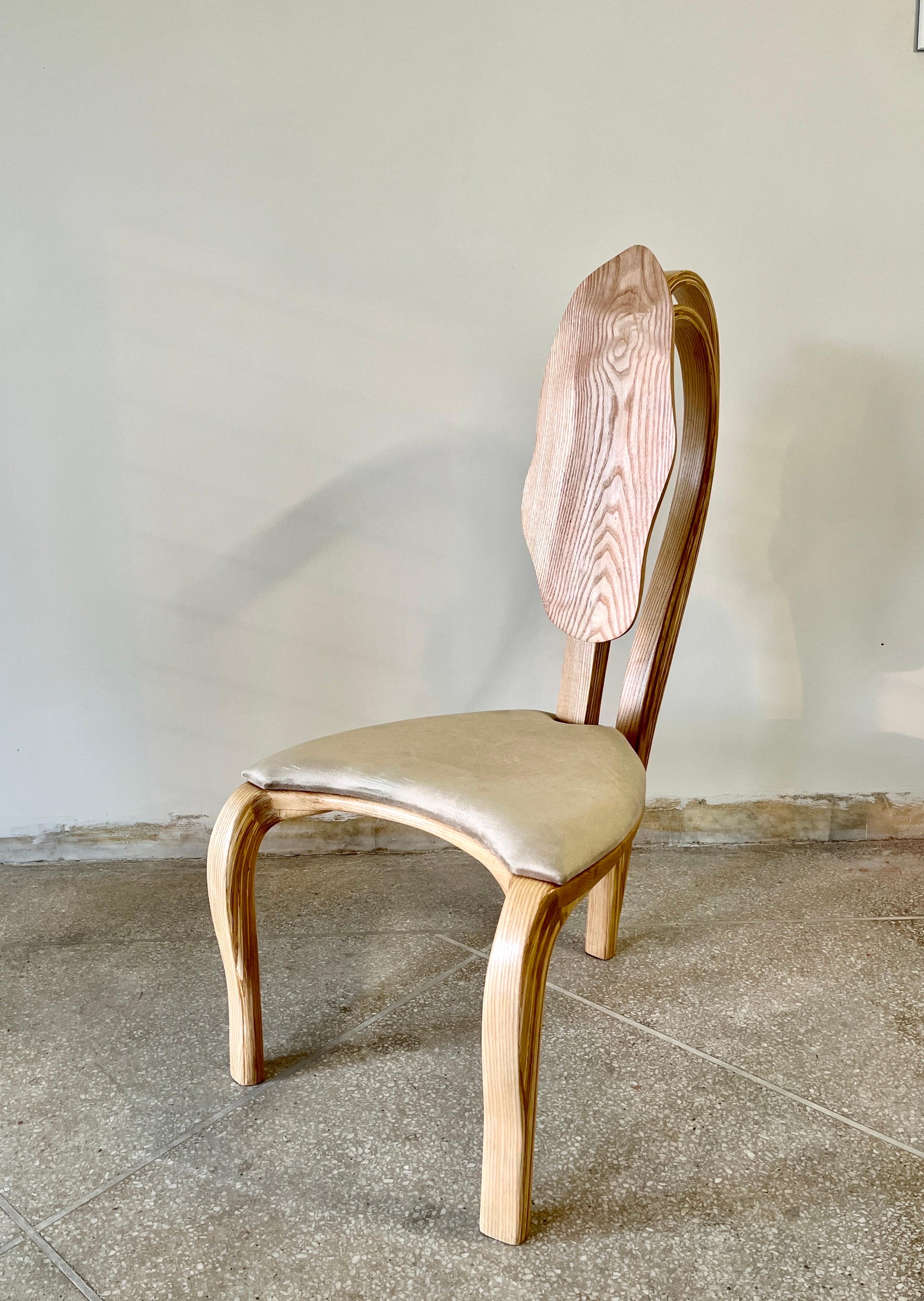 Contemporary Dining Chair No. 1 - Fluentum Series, by Raka Studio For Sale