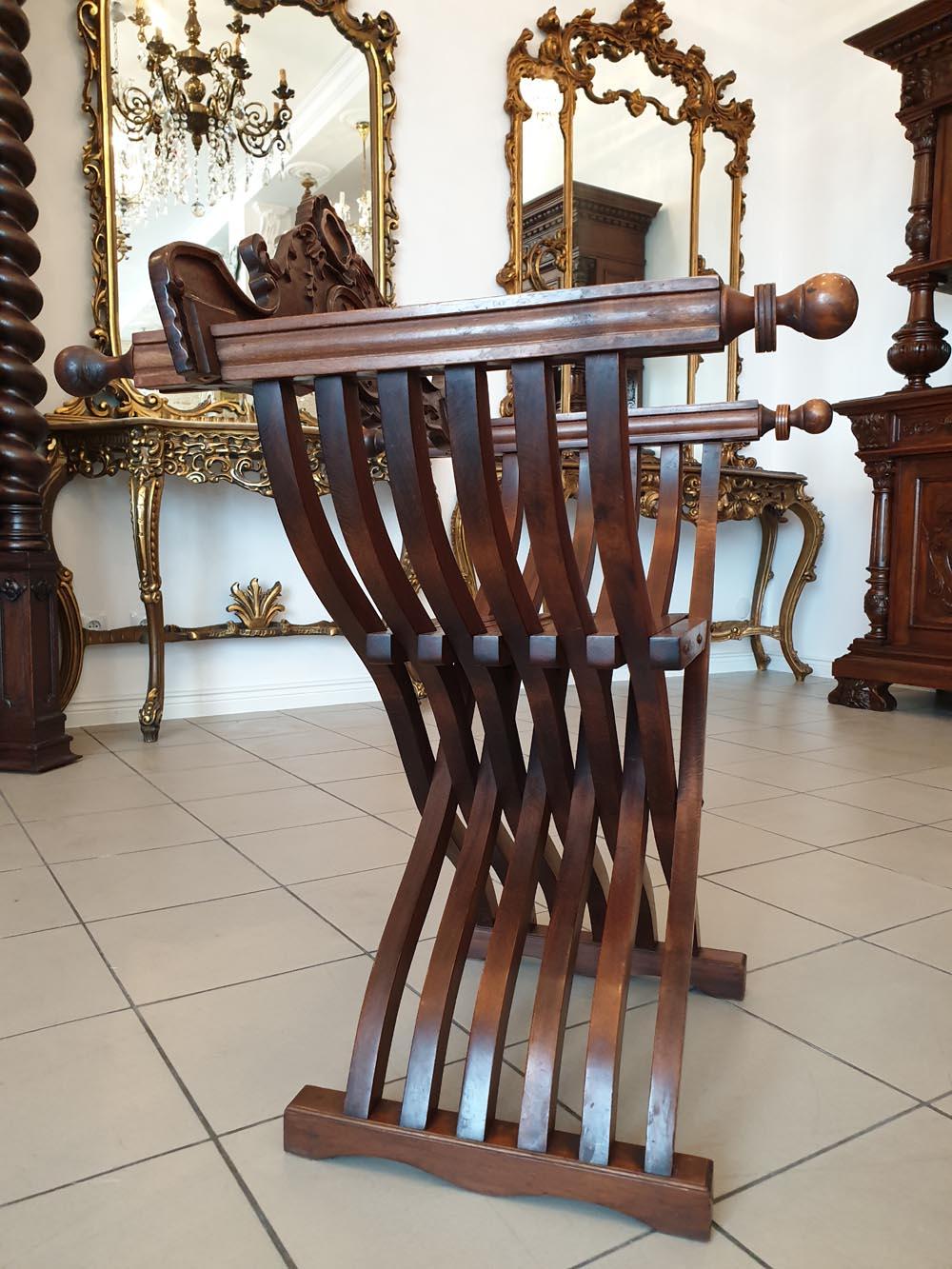 Neoclassical Sella Curulis / Curule Seat Folding Scissor Chair