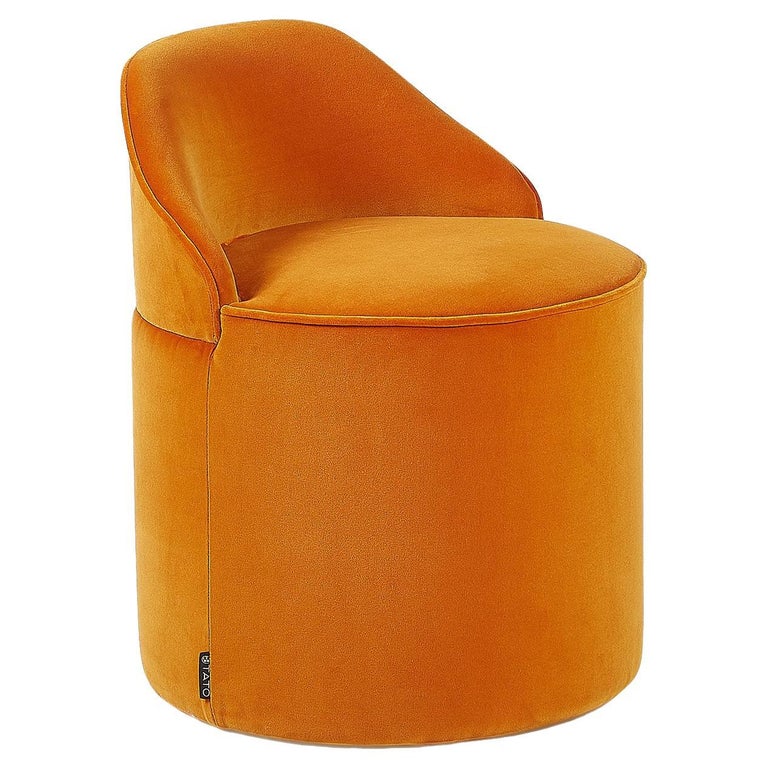 Sella Low Orange Pouf For Sale at 1stDibs