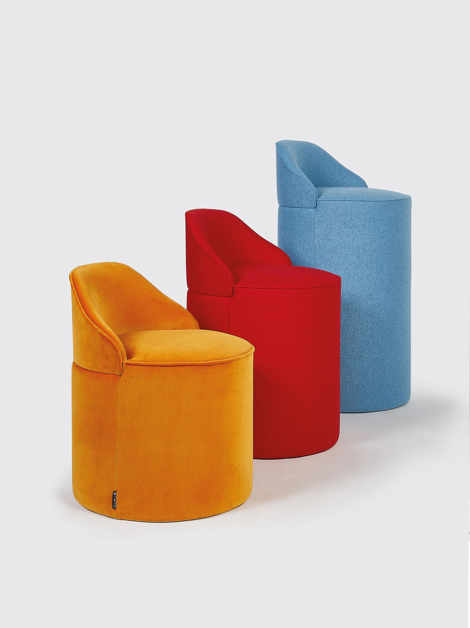 Tissu Pouf Sella en velours de Corrado Corradi Dell'Acqua pour TATO en vente