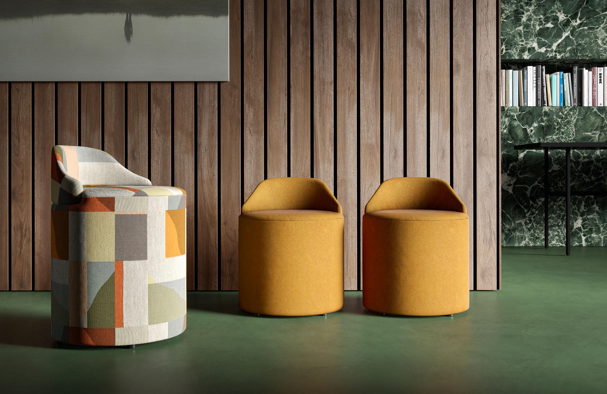 Mid-Century Modern Pouf Sella moyen en laine feutrée, par Corrado Corradi Dell'Acqua pour TATO en vente