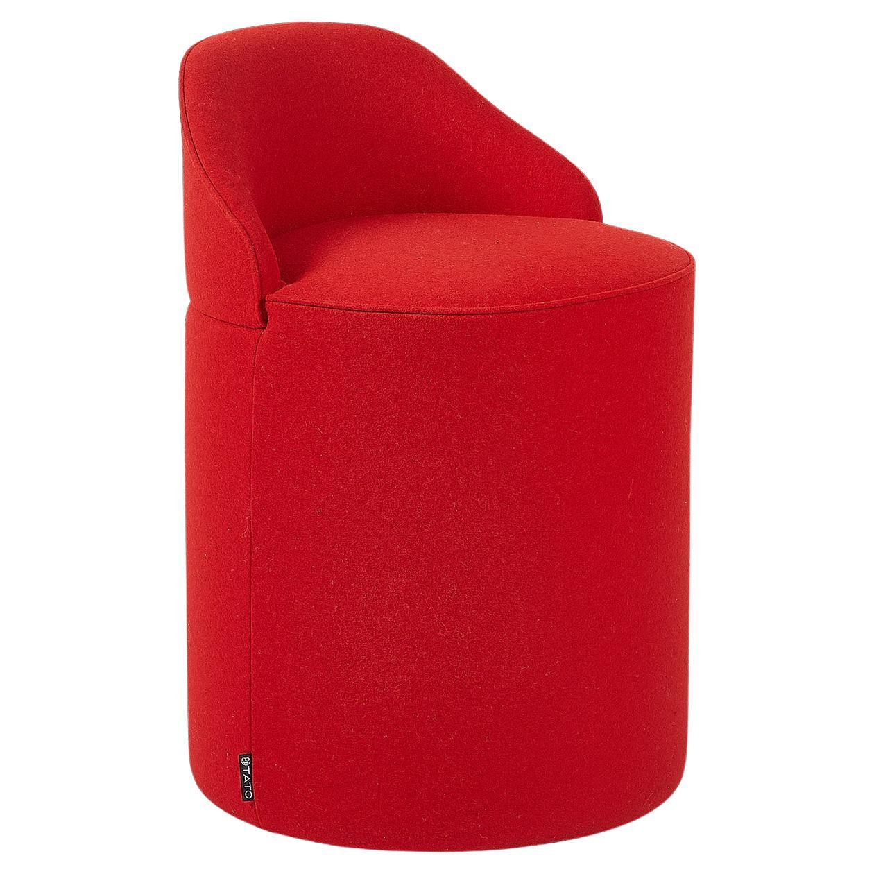 Pouf rouge moyen Sella