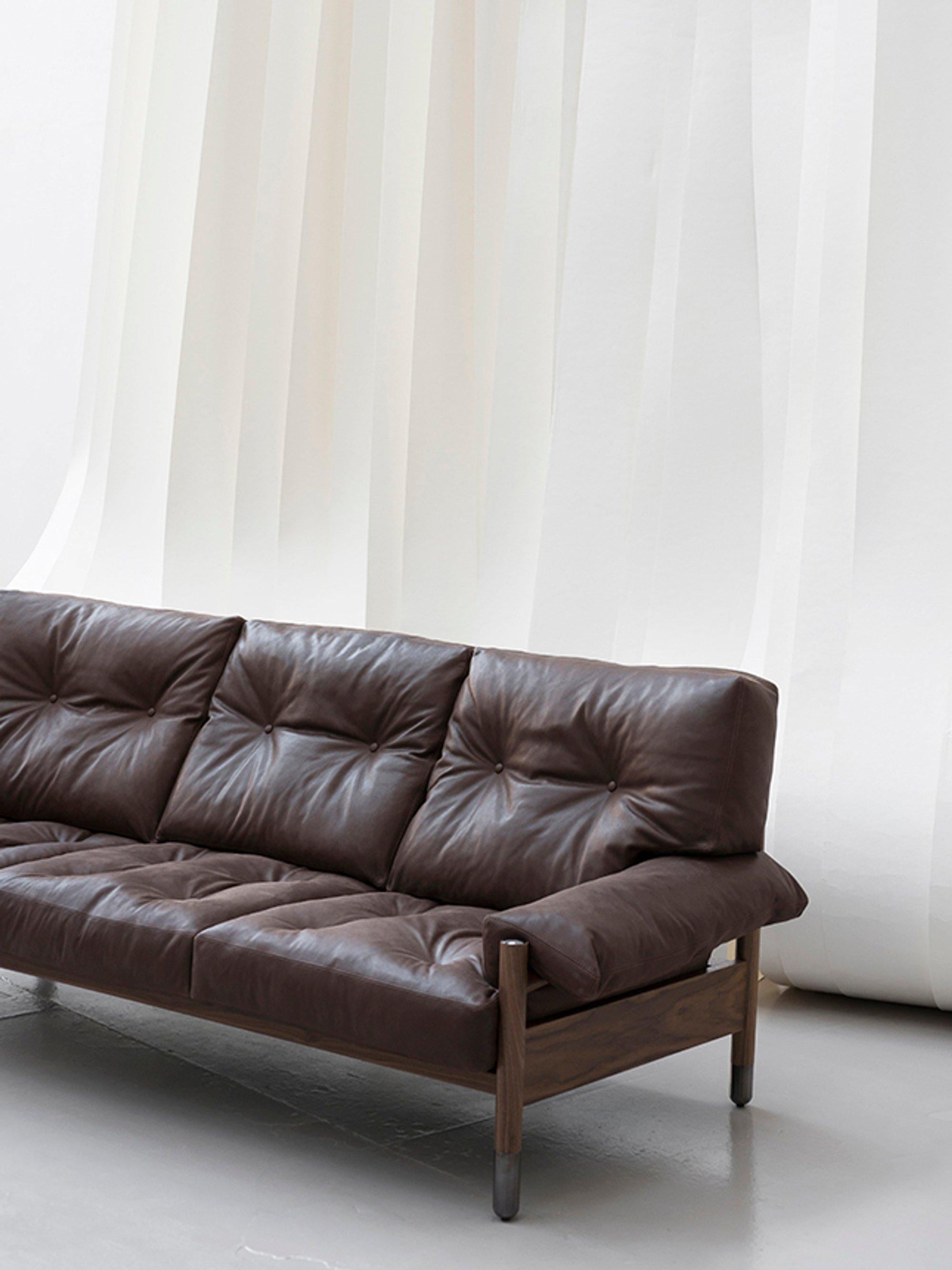 Sella - Sofa in leather by Carlo de Carli for Tacchini In New Condition For Sale In Alcamo, IT