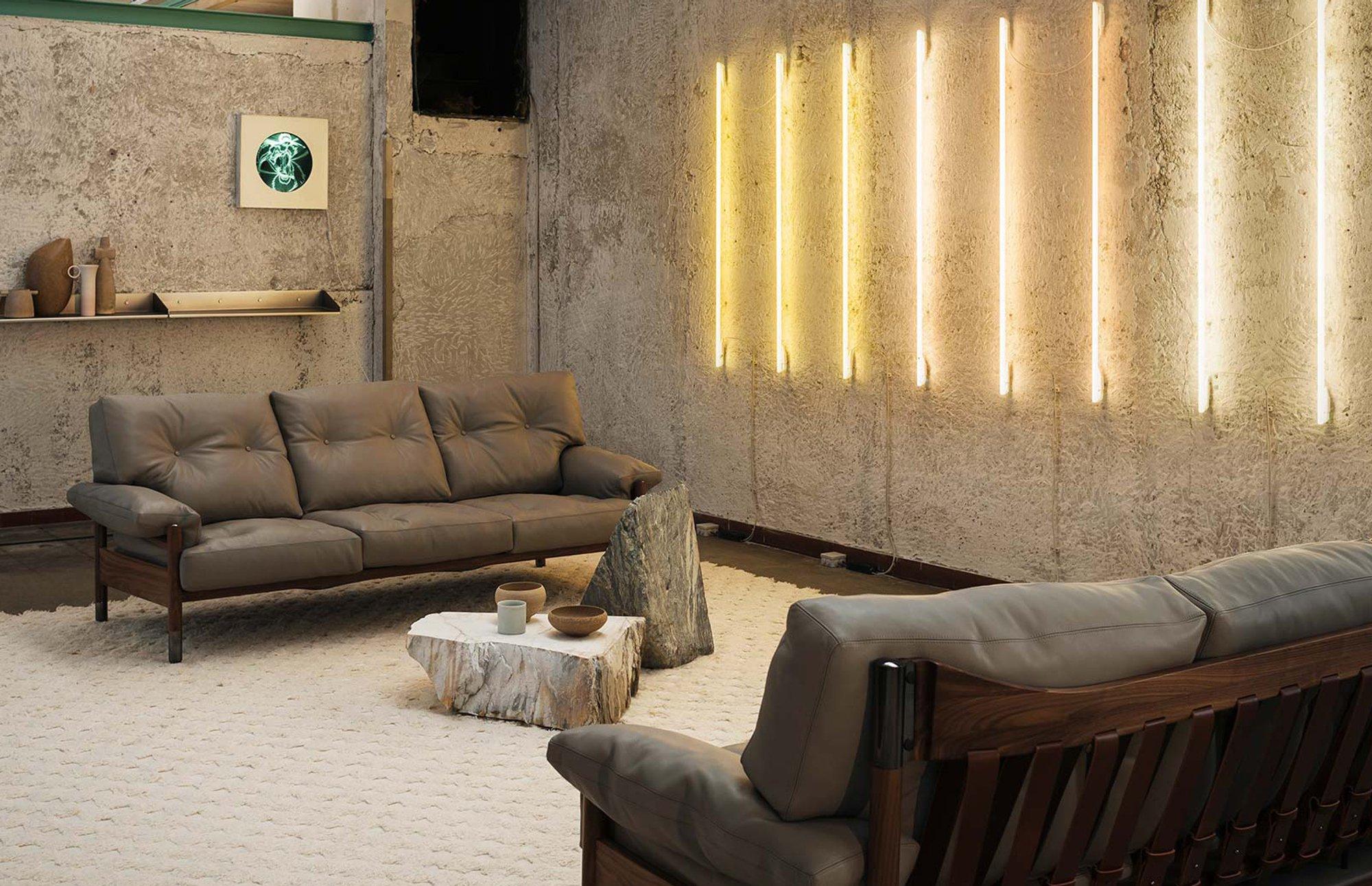 Sella - Sofa in leather by Carlo de Carli for Tacchini For Sale 3