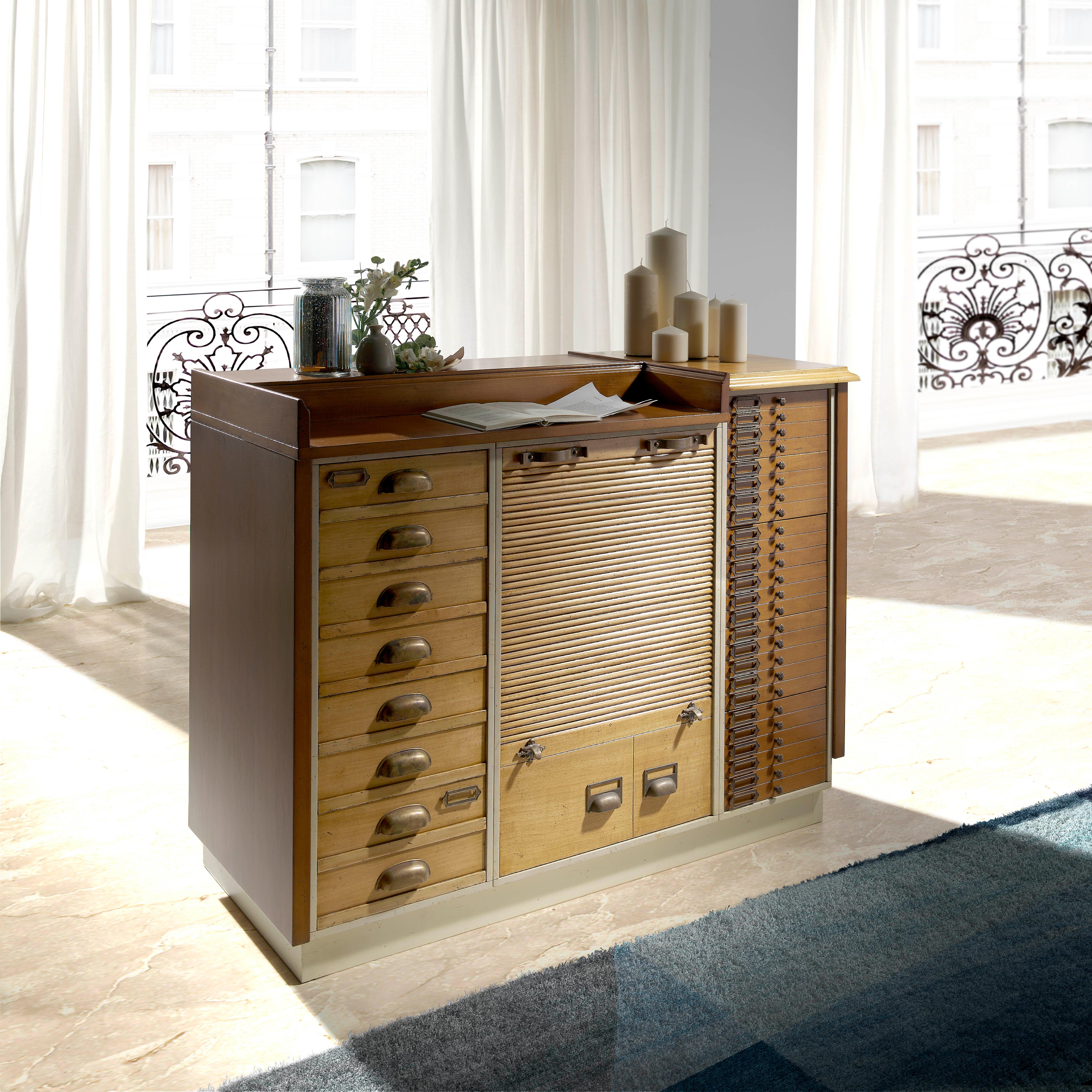 Seller Chest Of Drawers by Lola Glamour
Dimensions: D 50 x W 126 x H 95 cm
Materials: Wood.


We are Félix and Désirée Ramos, brothers and product designers of our brand, Lola Glamour.
We are interested in the singular, the different, the beauty,