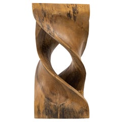 Sellette by Olivier de Schrijver, Carved and Stained Natural Wood, 20th Century.