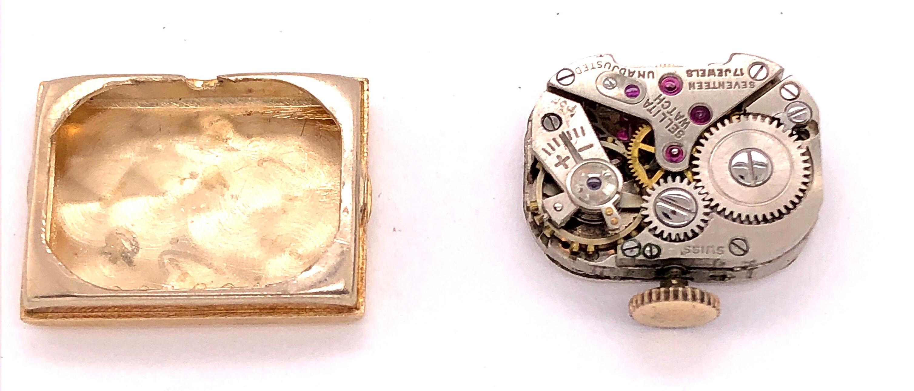Sellita Montre-bracelet suisse pour femme en or 14 carats avec 17 rubis en vente 5