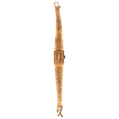 Sellita Ladies 14 Karat Gold Bracelet Wristwatch Swiss 17 Jewels