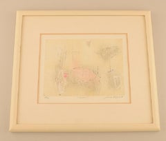 Selma Daffre, Listed Brazilian Artist, Collograph on Paper, "Linhas"