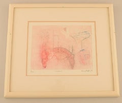 Selma Daffre, Listed Brazilian Artist, Collograph on Paper, "Linhas"