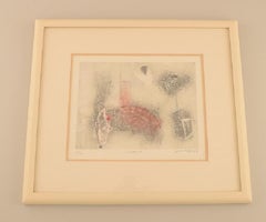 Selma Daffre, Listed Brazilian Artist, Collograph on Paper, "Linhas"