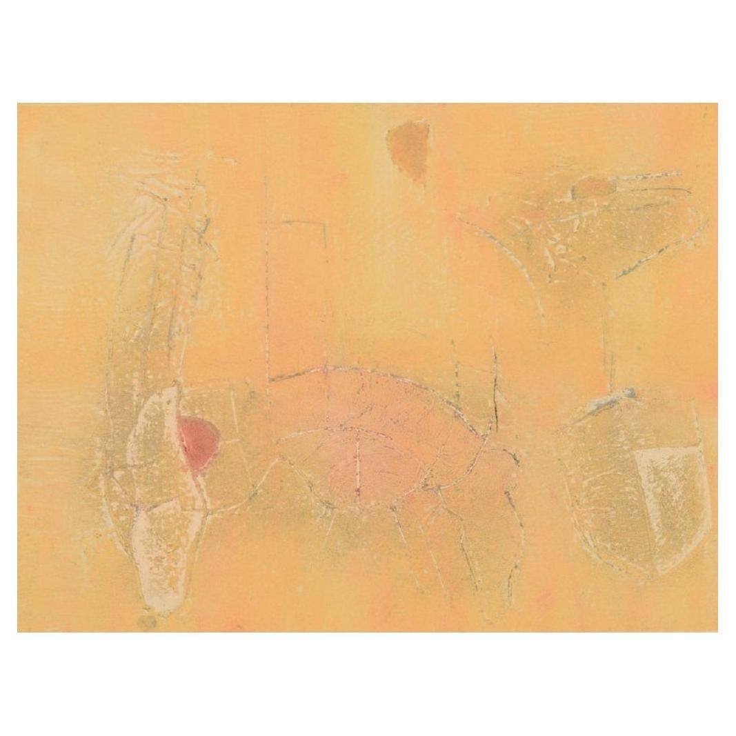 Selma Daffre, artiste brésilienne référencée, Collographe sur papier, "Linhas"