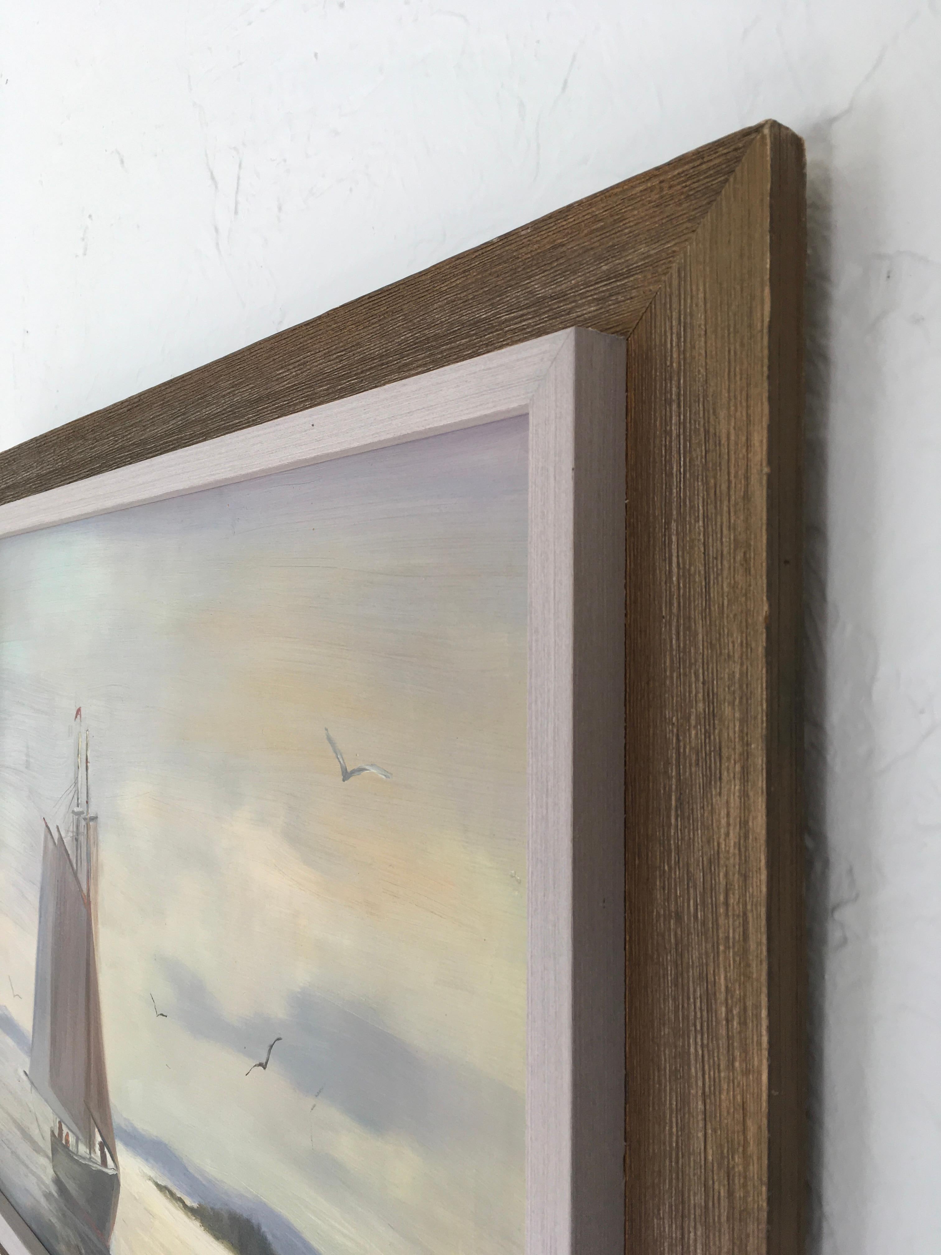 'Impressionist Harbor Scene', By Selma J Cubell, Oil on Panel 2