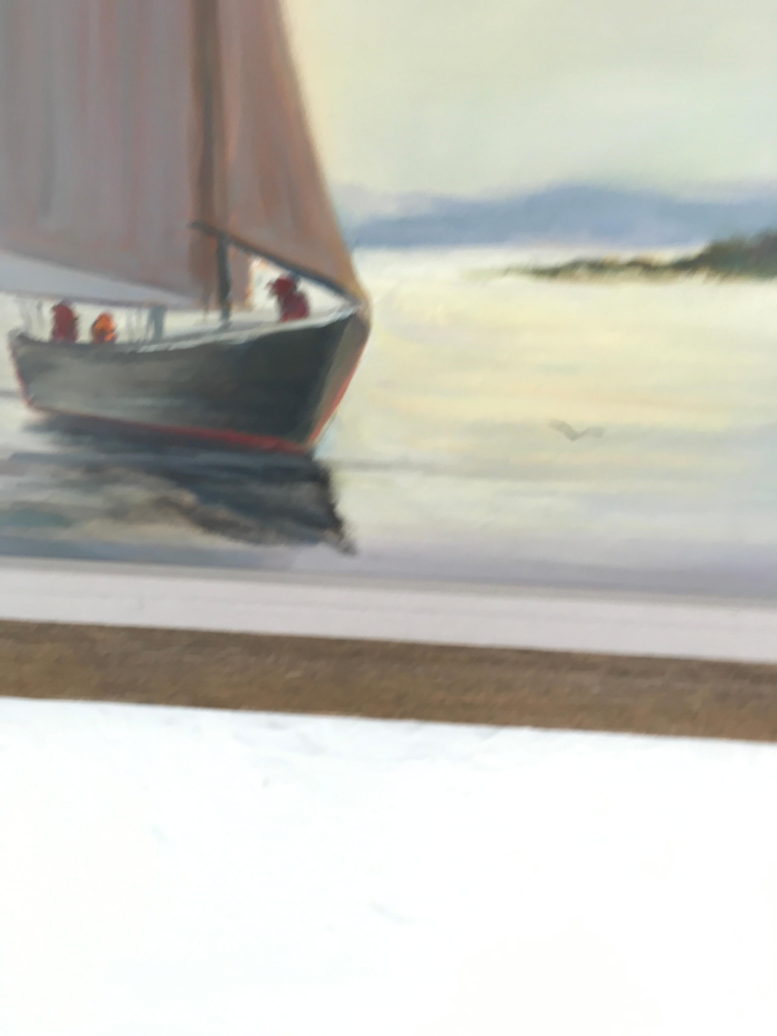 'Impressionist Harbor Scene', By Selma J Cubell, Oil on Panel 4