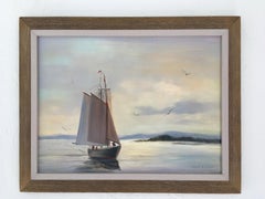 'Impressionist Harbor Scene', By Selma J Cubell, Oil on Panel
