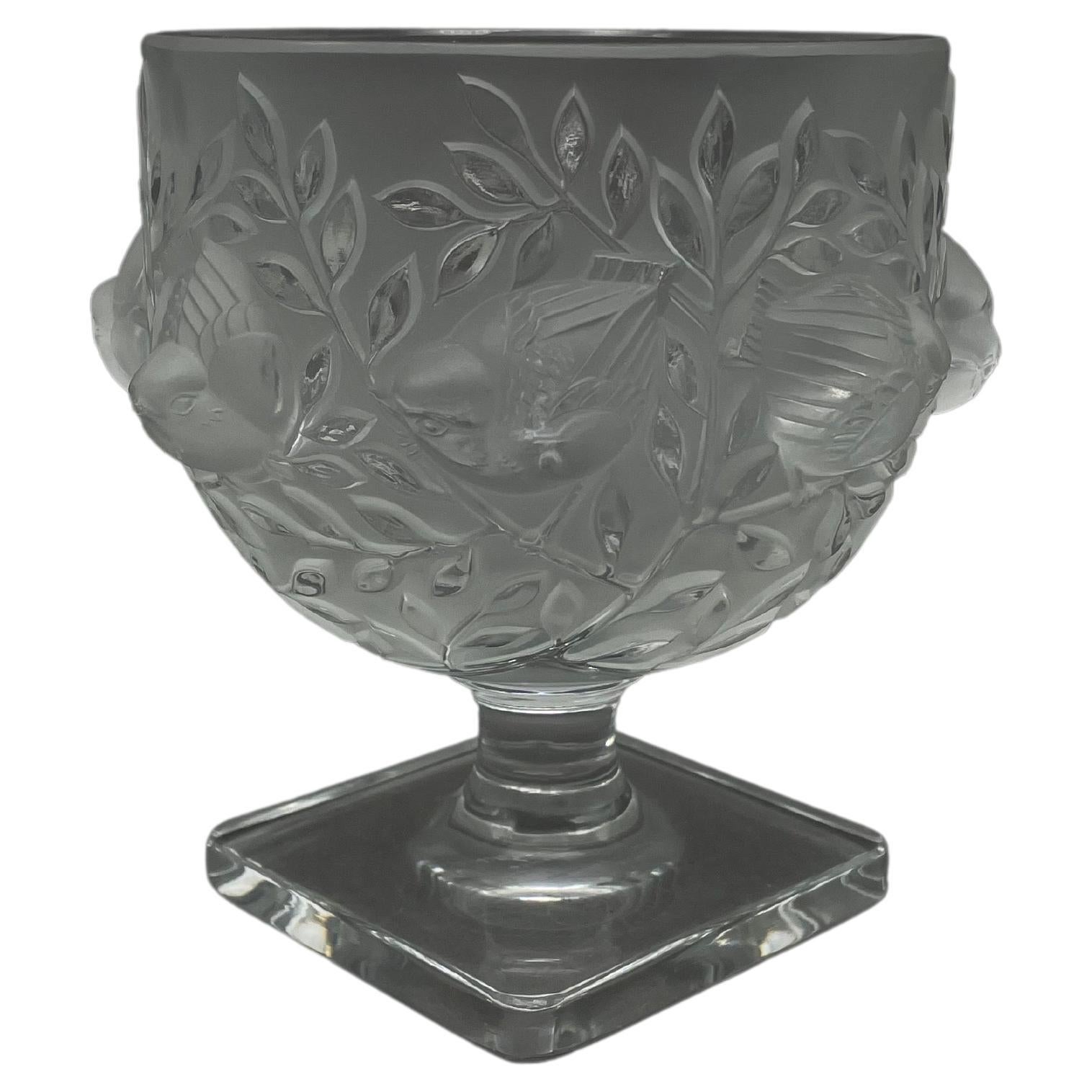 Seltene Lalique Kristall Pokal/Fußbecher im Angebot