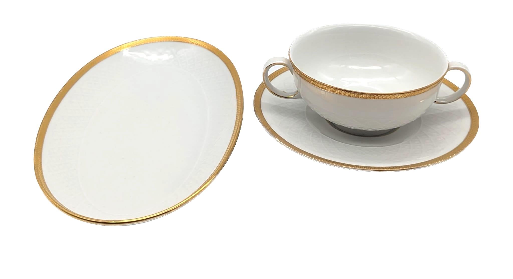 Seltmann Weiden Vajilla de Porcelana Blanca Dorada, Lote de 82 Piezas Alemán en venta