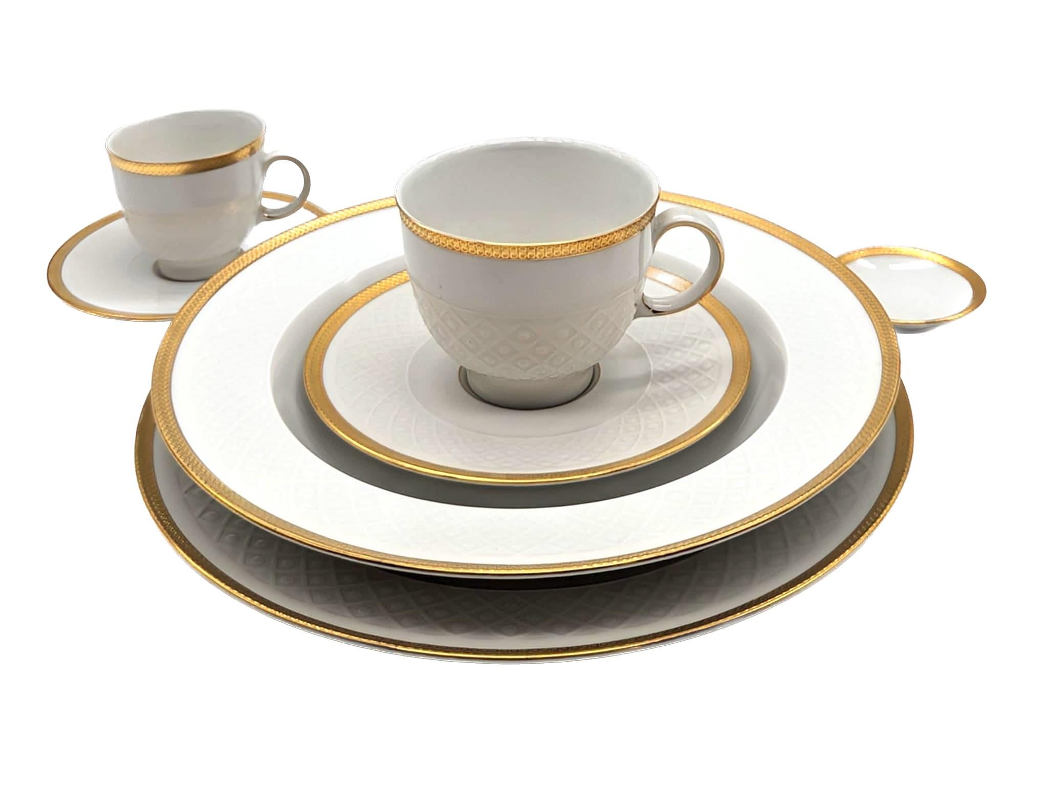 Seltmann Weiden Vajilla de Porcelana Blanca Dorada, Lote de 82 Piezas Chapado en oro en venta